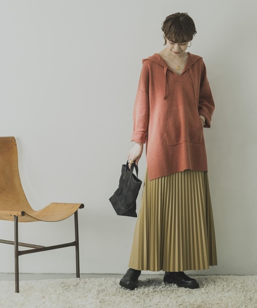 URBAN RESEARCH（アーバンリサーチ）の「メキシカンパーカーニット（ニット/セーター・レディース・アイボリー/グレー/オレンジ・FREE）」の13枚目の写真