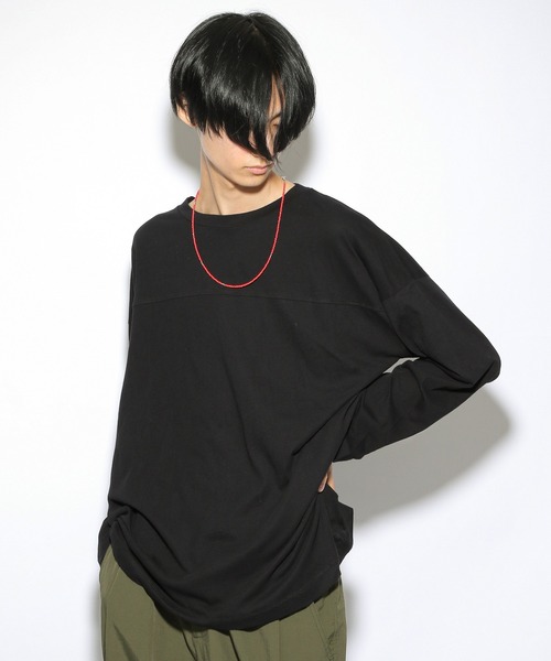 PBLIM（ページボーイリム）の「【PAGEBOYLIM】シアーロンT（Tシャツ/カットソー・レディース・ブラック/レッド/オフホワイト・MEDIUM/LARGE）」の3枚目の写真