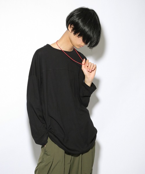 PBLIM（ページボーイリム）の「【PAGEBOYLIM】シアーロンT（Tシャツ/カットソー・レディース・ブラック/レッド/オフホワイト・MEDIUM/LARGE）」の8枚目の写真