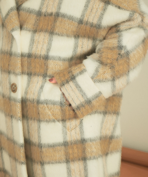 TICCA（ティッカ）の「TICCA　別注チェックコート（チェスターコート・レディース・ホワイト・フリー）」の3枚目の写真