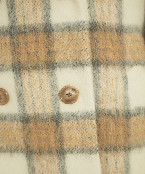 TICCA（ティッカ）の「TICCA　別注チェックコート（チェスターコート・レディース・ホワイト・フリー）」の6枚目の写真