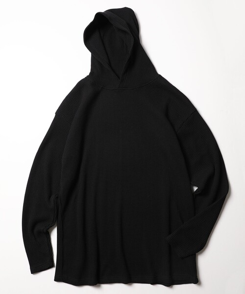 FREAK'S STORE（フリークスストア）の「WEB限定 ビッグシルエット ワッフル プルオーバー パーカー/レイヤード対応/サーマル（パーカー・メンズ・ブラック/ナチュラル/グレー・LARGE/MEDIUM/SMALL）」の20枚目の写真