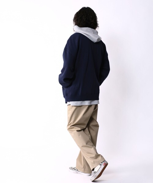 FREAK'S STORE（フリークスストア）の「WEB限定 ビッグシルエット ワッフル プルオーバー パーカー/レイヤード対応/サーマル（パーカー・メンズ・ブラック/ナチュラル/グレー・LARGE/MEDIUM/SMALL）」の14枚目の写真