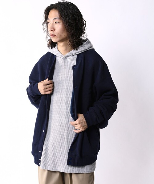 FREAK'S STORE（フリークスストア）の「WEB限定 ビッグシルエット ワッフル プルオーバー パーカー/レイヤード対応/サーマル（パーカー・メンズ・ブラック/ナチュラル/グレー・LARGE/MEDIUM/SMALL）」の10枚目の写真