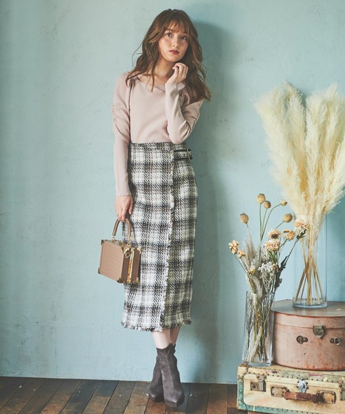 NOELA（ノエラ）の「ツイードタイトスカート（スカート・レディース・ブラック/ベージュ/ピンク・S/M）」の4枚目の写真