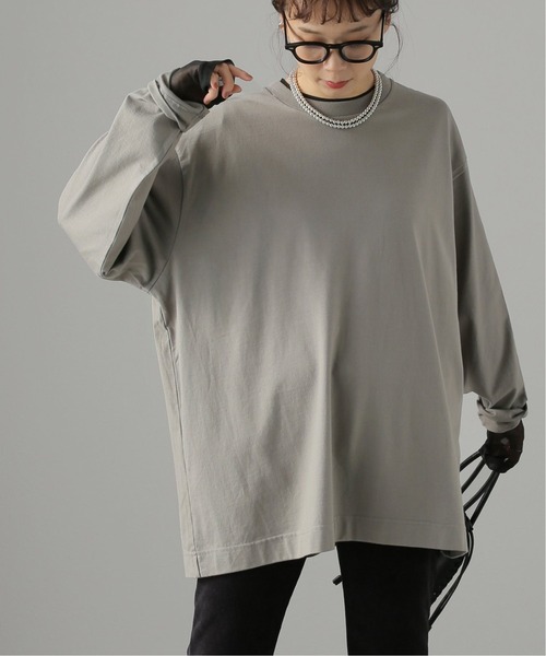 JOURNAL STANDARD(ジャーナルスタンダード)の「OVER SILHOUETTE ロングスリーブTEE(Tシャツ/カットソー・レディース・ブラック/ホワイト/オレンジ/グレー・FREE)」の4枚目の写真
