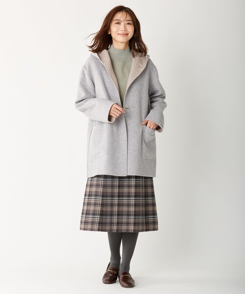 J.PRESS Ladies(J.プレス レディス)の「【リバーシブル】ミルドウールリバー チェック スカート(スカート・レディース・ブラウン系3/グレー系3・XXS/XS/S)」の14枚目の写真