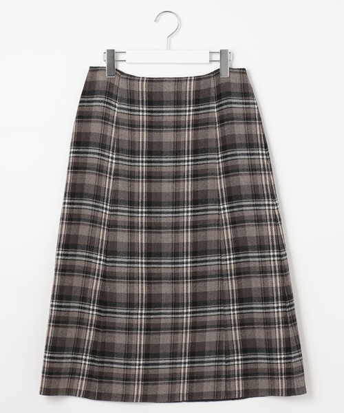 J.PRESS Ladies(J.プレス レディス)の「【リバーシブル】ミルドウールリバー チェック スカート(スカート・レディース・ブラウン系3/グレー系3・XXS/XS/S)」の4枚目の写真