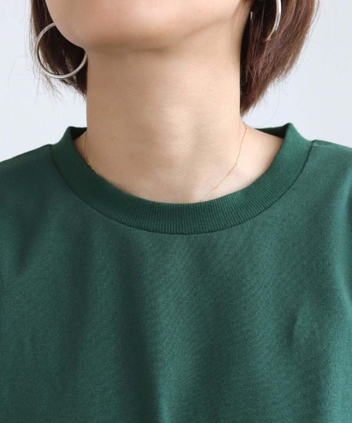 HER CLOSET(ハークローゼット)の「【shemoshelly】ミニ裏毛ペプラムプルオーバー(Tシャツ/カットソー・レディース・グリーン/ブラック/アイボリー/チャコールグレー/アッシュブラウン・M)」の8枚目の写真