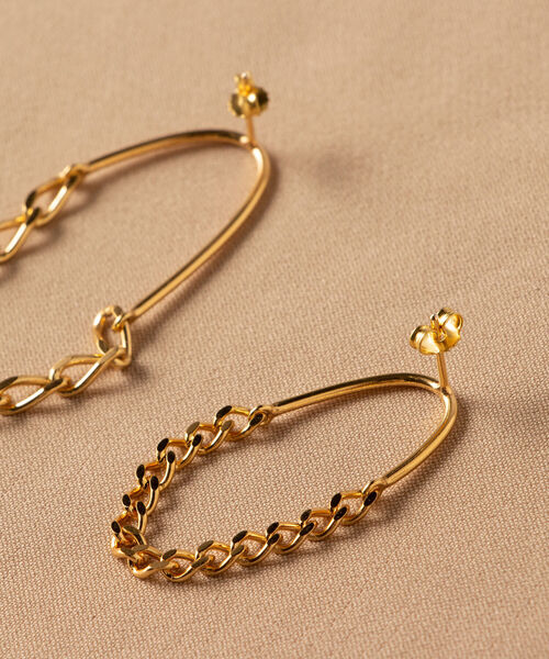 jorge morales（ホルヘモラレス）の「【jorge morales/ホルヘモラレス】ハーフチェーンピアス（ピアス（両耳用）・レディース・ゴールド・FREE）」の4枚目の写真