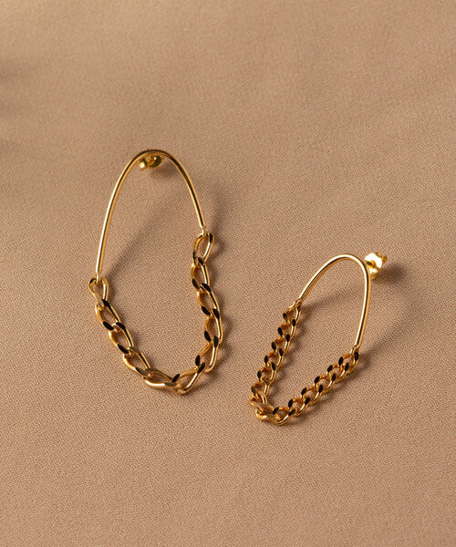 jorge morales（ホルヘモラレス）の「【jorge morales/ホルヘモラレス】ハーフチェーンピアス（ピアス（両耳用）・レディース・ゴールド・FREE）」の3枚目の写真