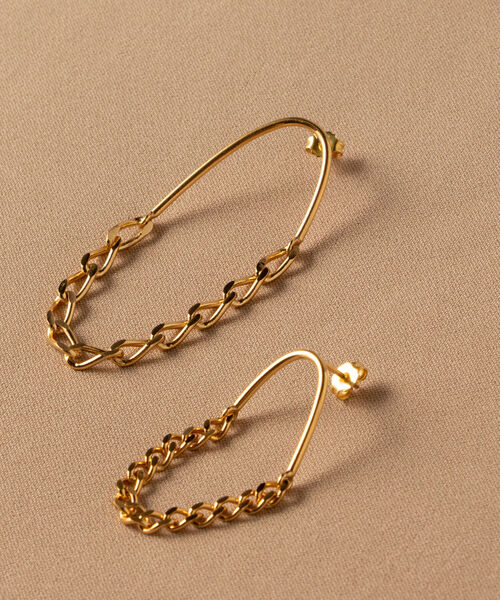 jorge morales（ホルヘモラレス）の「【jorge morales/ホルヘモラレス】ハーフチェーンピアス（ピアス（両耳用）・レディース・ゴールド・FREE）」の2枚目の写真