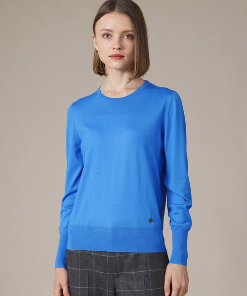 MACKINTOSH LONDON（マッキントッシュ ロンドン）の「【The Essential Collection】ファインカウントニットプルオーバー（ニット/セーター・レディース・グリーン/ブルー・38）」の2枚目の写真