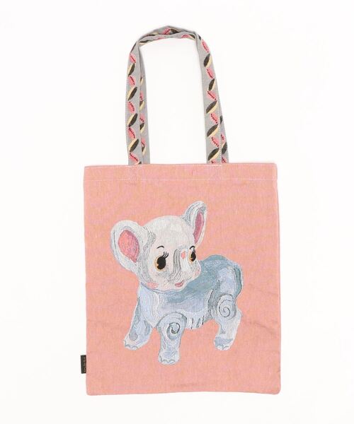 Nathalie Lete（ナタリーレテ）の「Nathalie Lete/Tote bag animal（トートバッグ・レディース・サーモンピンク/ダークパープル/グレー/ブルー/ピンク/グリーン/ライトグリーン・FREE）」の11枚目の写真