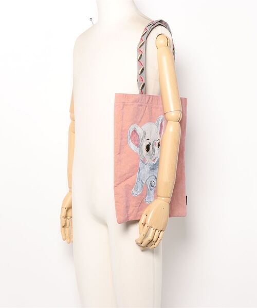 Nathalie Lete（ナタリーレテ）の「Nathalie Lete/Tote bag animal（トートバッグ・レディース・サーモンピンク/ダークパープル/グレー/ブルー/ピンク/グリーン/ライトグリーン・FREE）」の19枚目の写真
