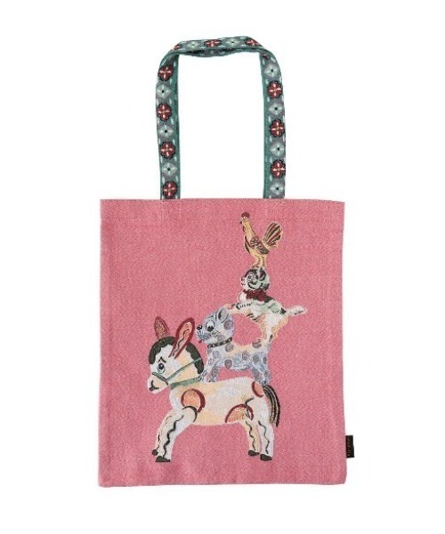 Nathalie Lete（ナタリーレテ）の「Nathalie Lete/Tote bag animal（トートバッグ・レディース・サーモンピンク/ダークパープル/グレー/ブルー/ピンク/グリーン/ライトグリーン・FREE）」の6枚目の写真