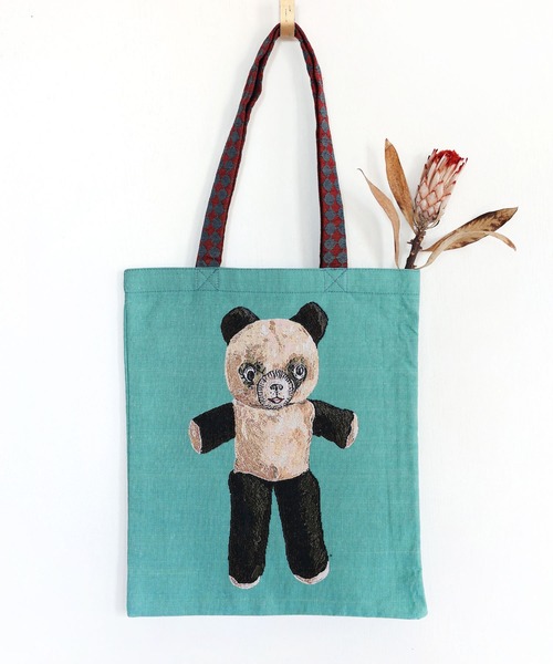 Nathalie Lete（ナタリーレテ）の「Nathalie Lete/Tote bag animal（トートバッグ・レディース・サーモンピンク/ダークパープル/グレー/ブルー/ピンク/グリーン/ライトグリーン・FREE）」の4枚目の写真