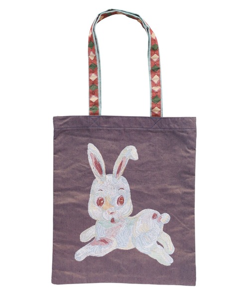 Nathalie Lete（ナタリーレテ）の「Nathalie Lete/Tote bag animal（トートバッグ・レディース・サーモンピンク/ダークパープル/グレー/ブルー/ピンク/グリーン/ライトグリーン・FREE）」の15枚目の写真