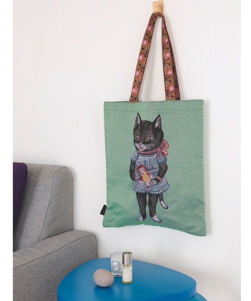 Nathalie Lete（ナタリーレテ）の「Nathalie Lete/Tote bag animal（トートバッグ・レディース・サーモンピンク/ダークパープル/グレー/ブルー/ピンク/グリーン/ライトグリーン・FREE）」の20枚目の写真