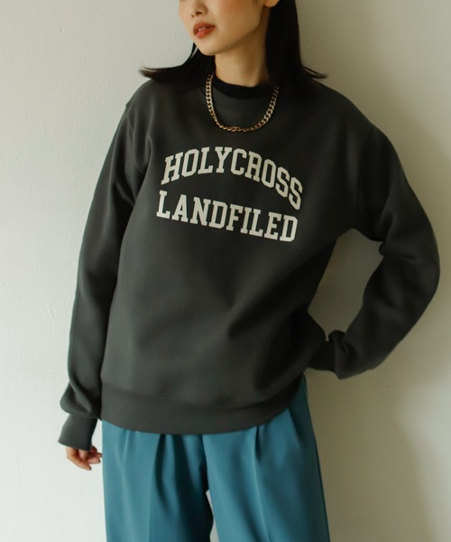 Birthday room（バースデイルーム）の「裏起毛カレッジロゴトレーナー（スウェット・レディース・チャコールグレー/ナチュラル/グリーン/ネイビー・FREE）」の22枚目の写真