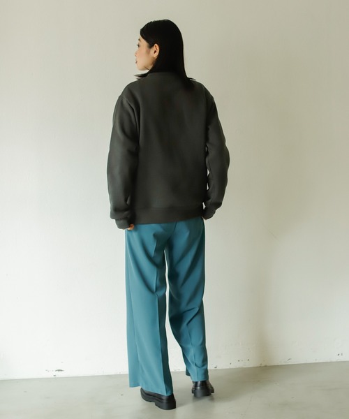 Birthday room（バースデイルーム）の「裏起毛カレッジロゴトレーナー（スウェット・レディース・チャコールグレー/ナチュラル/グリーン/ネイビー・FREE）」の10枚目の写真