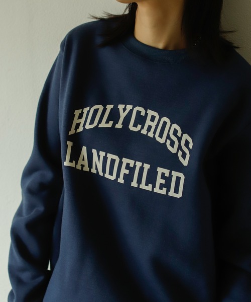 Birthday room（バースデイルーム）の「裏起毛カレッジロゴトレーナー（スウェット・レディース・チャコールグレー/ナチュラル/グリーン/ネイビー・FREE）」の17枚目の写真