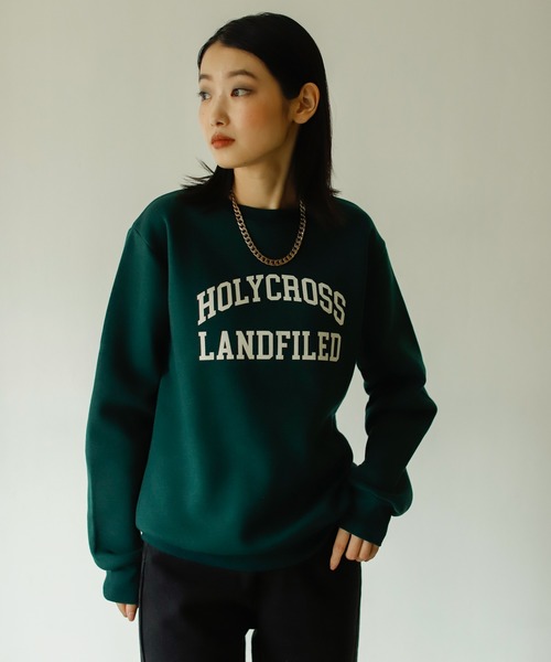 Birthday room（バースデイルーム）の「裏起毛カレッジロゴトレーナー（スウェット・レディース・チャコールグレー/ナチュラル/グリーン/ネイビー・FREE）」の7枚目の写真