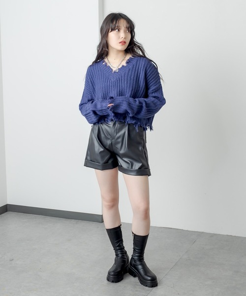 RASVOA(ラスボア)の「厚底ストレッチミドルブーツ(ブーツ・レディース・ブラック/オフホワイト・M/L)」の20枚目の写真