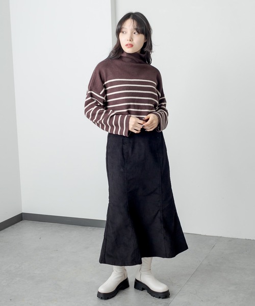 RASVOA(ラスボア)の「厚底ストレッチミドルブーツ(ブーツ・レディース・ブラック/オフホワイト・M/L)」の17枚目の写真