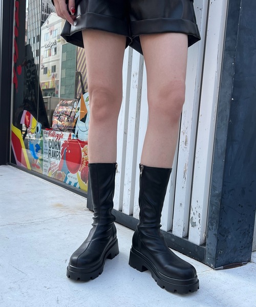 RASVOA(ラスボア)の「厚底ストレッチミドルブーツ(ブーツ・レディース・ブラック/オフホワイト・M/L)」の22枚目の写真