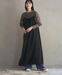 coen | サテンギャザーキャミワンピース(ワンピース)