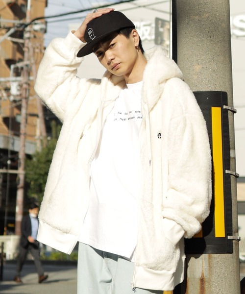 マークゴンザレス メンズ ボア パーカー フーデイ 新品 未使用 白 防寒