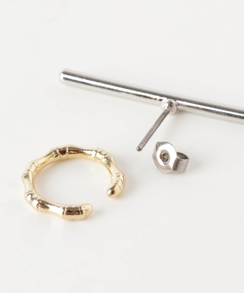 KBF+(ケービーエフプラス)の「KBF+ イヤカフセットバーピアス∴(ピアス(両耳用)・レディース・シルバー・ONE)」の2枚目の写真