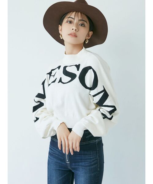 GYDA(ジェイダ)の「AWESOME ボトルネックショートニットTOPS(ニット/セーター・レディース・ブラック/ベージュ/オフホワイト・FREE)」の14枚目の写真