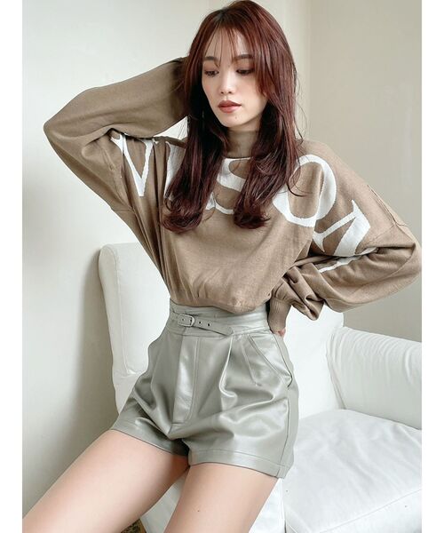 GYDA(ジェイダ)の「AWESOME ボトルネックショートニットTOPS(ニット/セーター・レディース・ブラック/ベージュ/オフホワイト・FREE)」の18枚目の写真