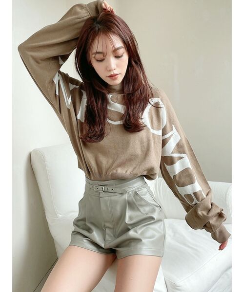 GYDA(ジェイダ)の「AWESOME ボトルネックショートニットTOPS(ニット/セーター・レディース・ブラック/ベージュ/オフホワイト・FREE)」の9枚目の写真