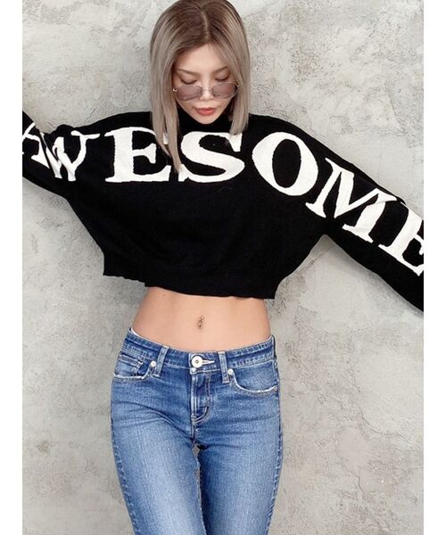 GYDA(ジェイダ)の「AWESOME ボトルネックショートニットTOPS(ニット/セーター・レディース・ブラック/ベージュ/オフホワイト・FREE)」の15枚目の写真