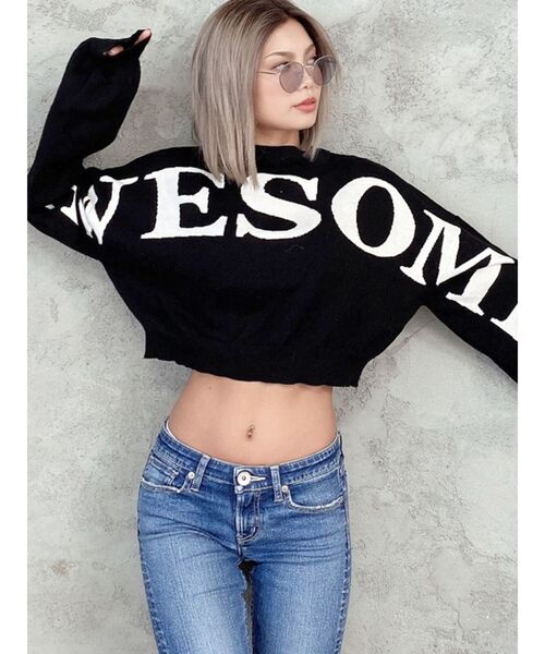 GYDA(ジェイダ)の「AWESOME ボトルネックショートニットTOPS(ニット/セーター・レディース・ブラック/ベージュ/オフホワイト・FREE)」の13枚目の写真