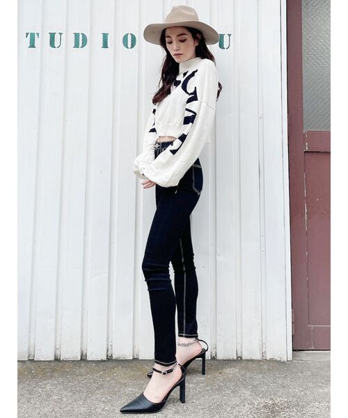 GYDA(ジェイダ)の「AWESOME ボトルネックショートニットTOPS(ニット/セーター・レディース・ブラック/ベージュ/オフホワイト・FREE)」の22枚目の写真