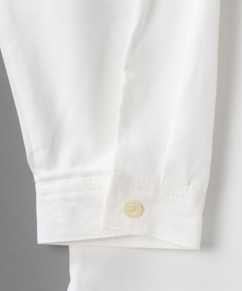SITRY（シトリー）の「Silky Drape Band Collar long Shirt/シルキードレープ バンドカラー ロングシャツ（シャツ/ブラウス・メンズ・ホワイト/ブラック/グレイッシュベージュ/チャコールグレー/サックスブルー・M/L）」の9枚目の写真