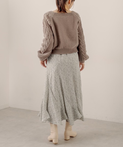 OLIVE des OLIVE（オリーブデオリーブ）の「スクエアネックケーブルニット（ニット/セーター・レディース・ライトブラウン/ミント/ラベンダー/オフホワイト・FREE）」の21枚目の写真