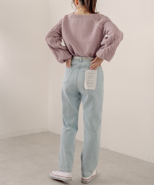 OLIVE des OLIVE（オリーブデオリーブ）の「スクエアネックケーブルニット（ニット/セーター・レディース・ライトブラウン/ミント/ラベンダー/オフホワイト・FREE）」の15枚目の写真