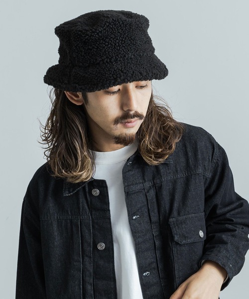 newhattan(ニューハッタン)の「newhattan ニューハッタン ボアフリースバケットハット(ハット・メンズ・ブラック/グレー/オフホワイト/キャメル・S/L)」の7枚目の写真