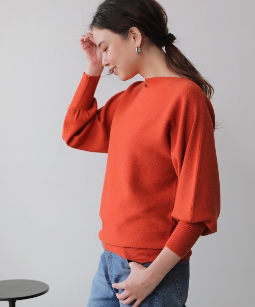 Bou Jeloud（ブージュルード）の「抗菌加工ドルマンニット（ニット/セーター・レディース・ブラック/グレー/オレンジ/ブルー/イエロー/ミント/チャコールグレー/ベージュ・FREE）」の8枚目の写真