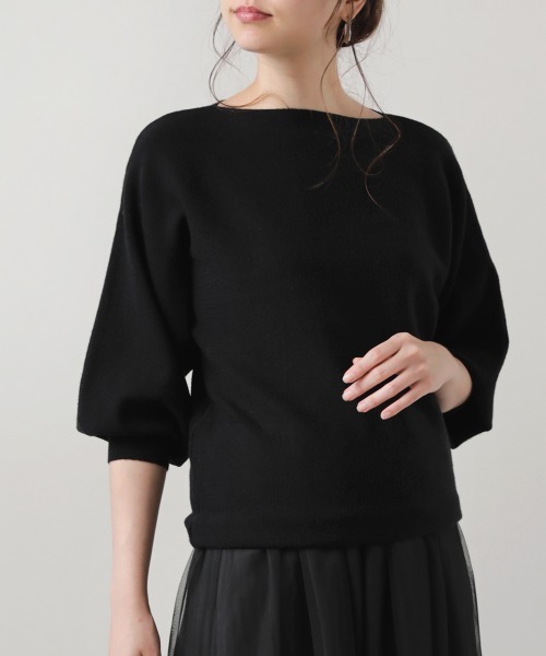 Bou Jeloud（ブージュルード）の「抗菌加工ドルマンニット（ニット/セーター・レディース・ブラック/グレー/オレンジ/ブルー/イエロー/ミント/チャコールグレー/ベージュ・FREE）」の2枚目の写真