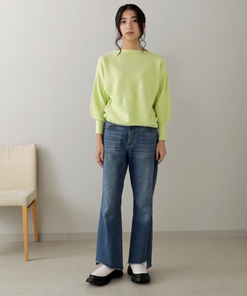 Bou Jeloud（ブージュルード）の「抗菌加工ドルマンニット（ニット/セーター・レディース・ブラック/グレー/オレンジ/ブルー/イエロー/ミント/チャコールグレー/ベージュ・FREE）」の21枚目の写真