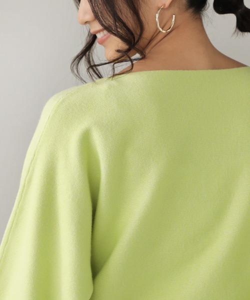 Bou Jeloud（ブージュルード）の「抗菌加工ドルマンニット（ニット/セーター・レディース・ブラック/グレー/オレンジ/ブルー/イエロー/ミント/チャコールグレー/ベージュ・FREE）」の22枚目の写真