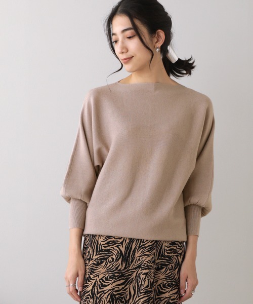 Bou Jeloud（ブージュルード）の「抗菌加工ドルマンニット（ニット/セーター・レディース・ブラック/グレー/オレンジ/ブルー/イエロー/ミント/チャコールグレー/ベージュ・FREE）」の12枚目の写真