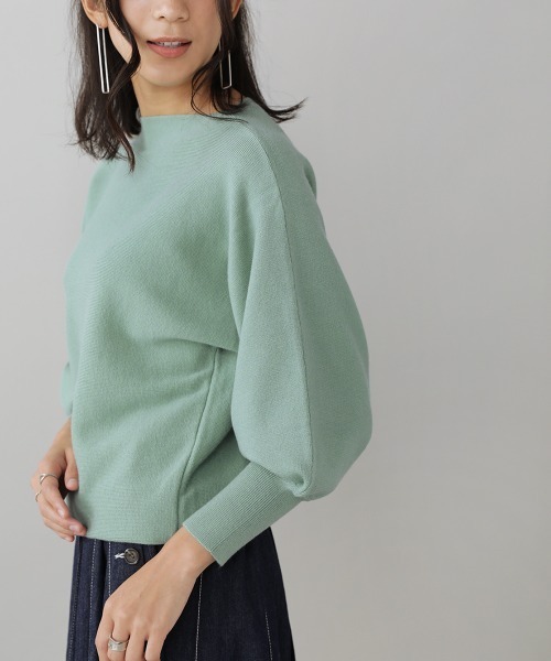 Bou Jeloud（ブージュルード）の「抗菌加工ドルマンニット（ニット/セーター・レディース・ブラック/グレー/オレンジ/ブルー/イエロー/ミント/チャコールグレー/ベージュ・FREE）」の15枚目の写真