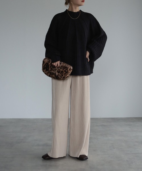 4youstory（フォーユーストーリー）の「ベロアプリーツパンツ（その他パンツ・レディース・ブラック/ベージュ/ブラウン・FREE）」の14枚目の写真